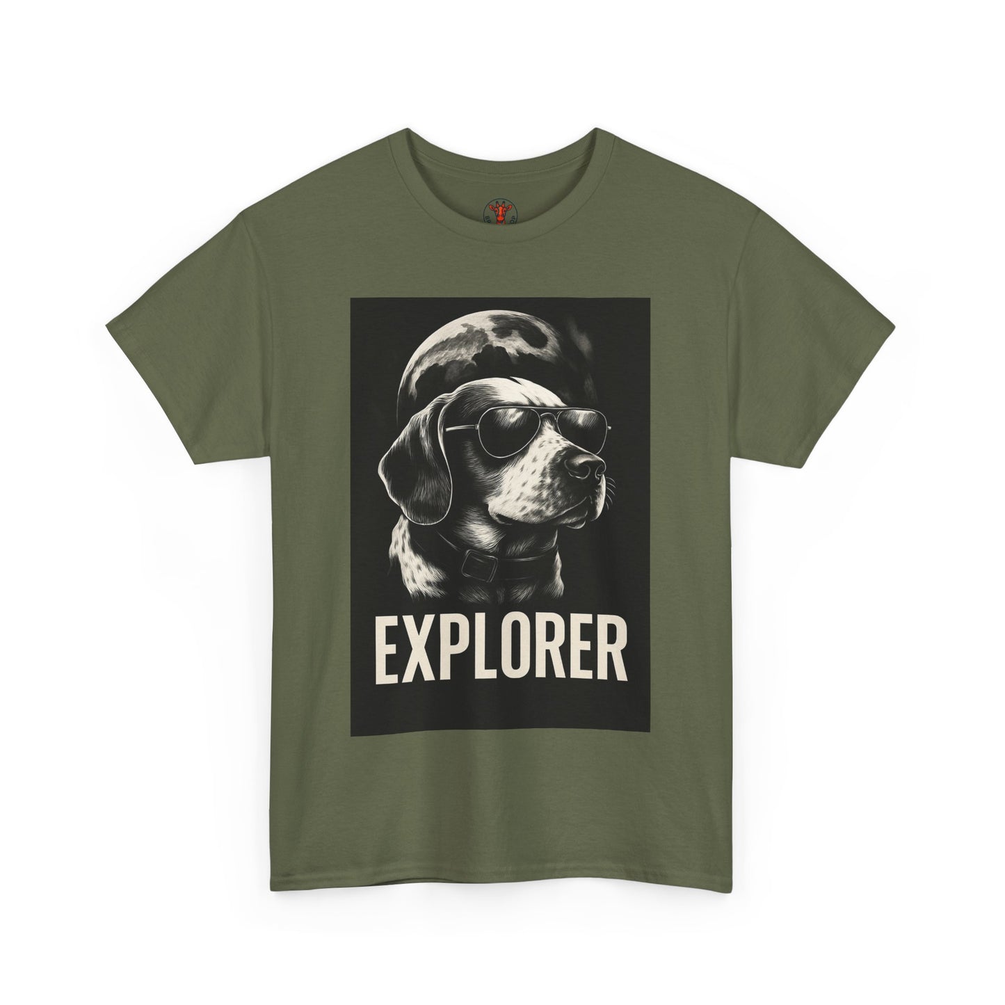 Explorer Dog Unisex Heavy Cotton Tee, Funny Pet Lover Gift, Adventure T-Shirt, Cool Animal Design, Dog Lover Apparel, Casual Tee