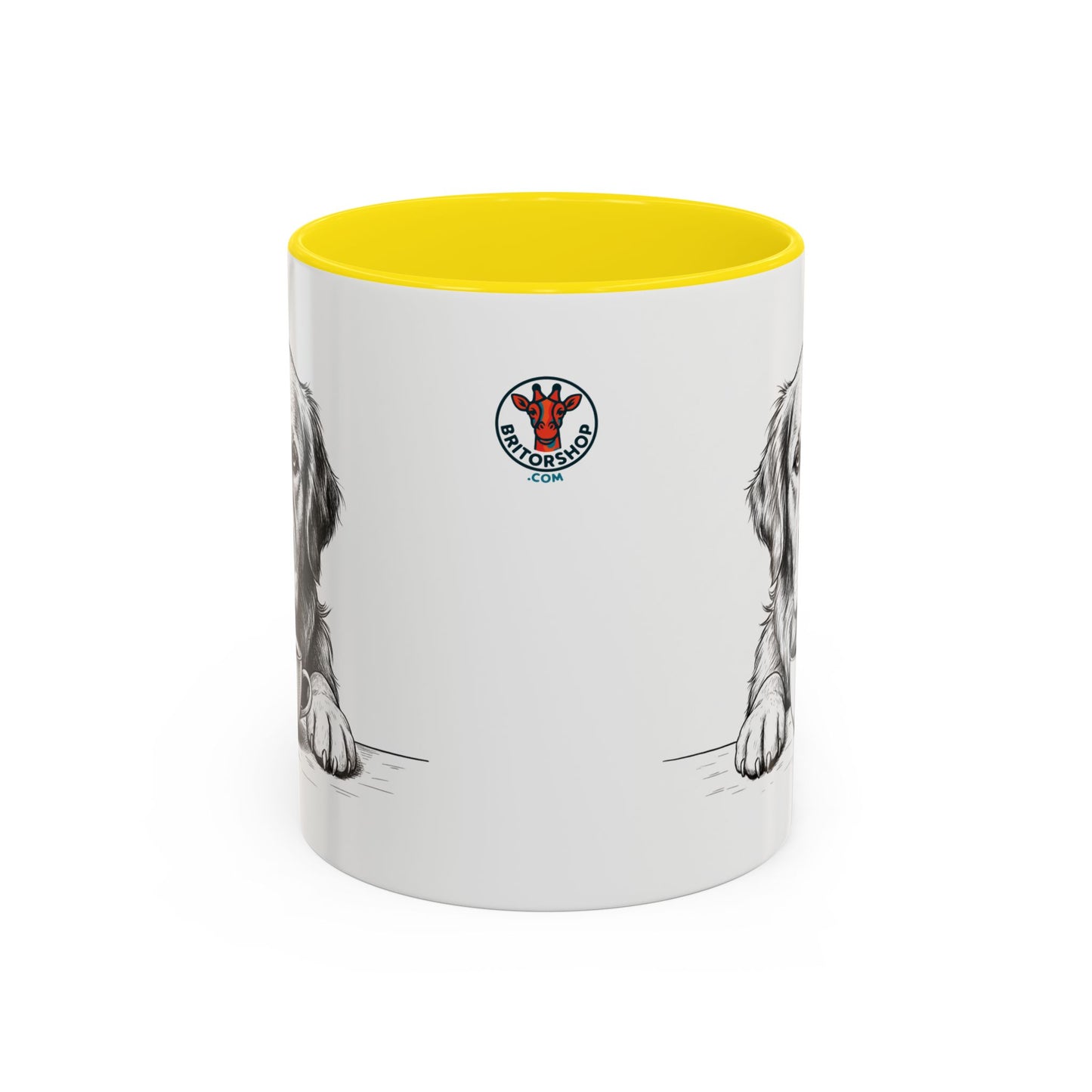 Golden Retriever Coffee Mug — Cute Dog with Coffee Illustration (11/15oz Accent Mug)