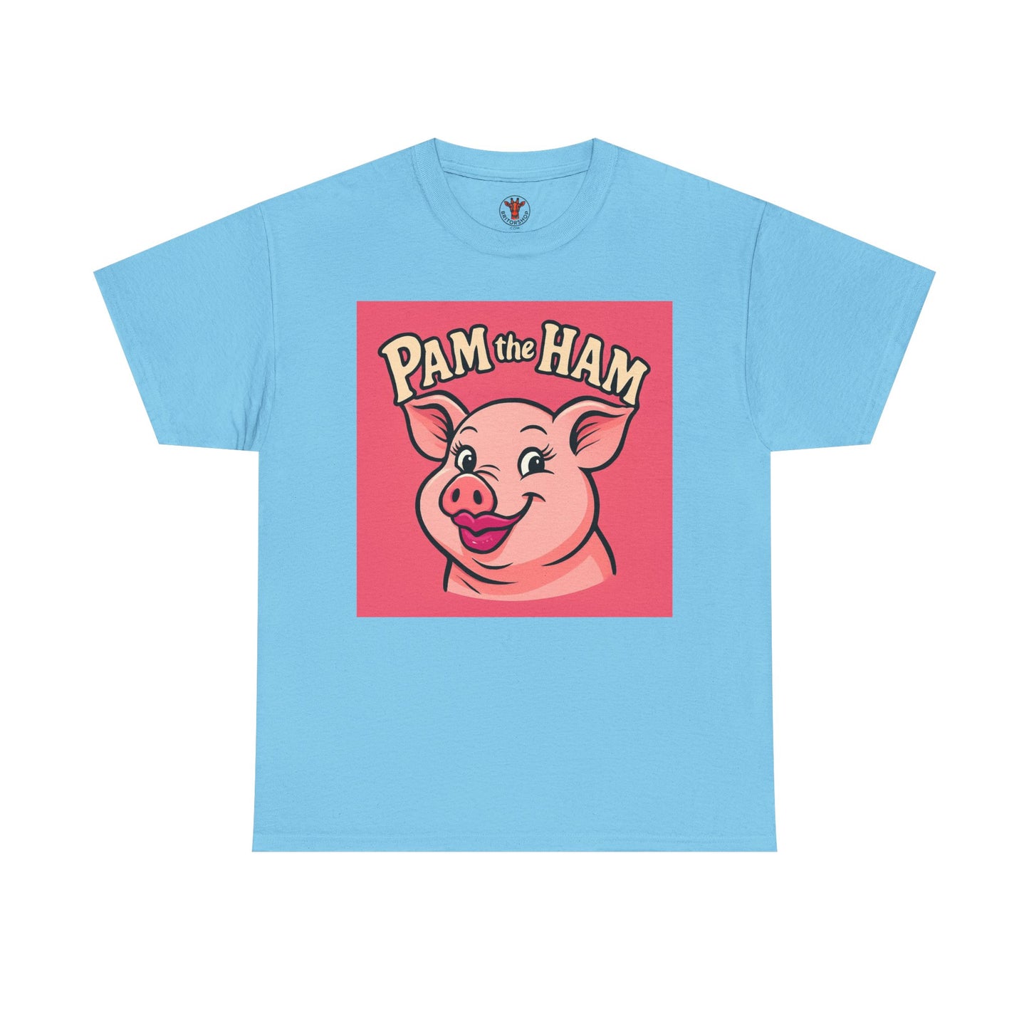 Pam the Ham Unisex Heavy Cotton Tee | Fun Graphic T-Shirt, Gift for Pig Lovers, Cute Animal Shirt, Casual Wear, Quirky Design