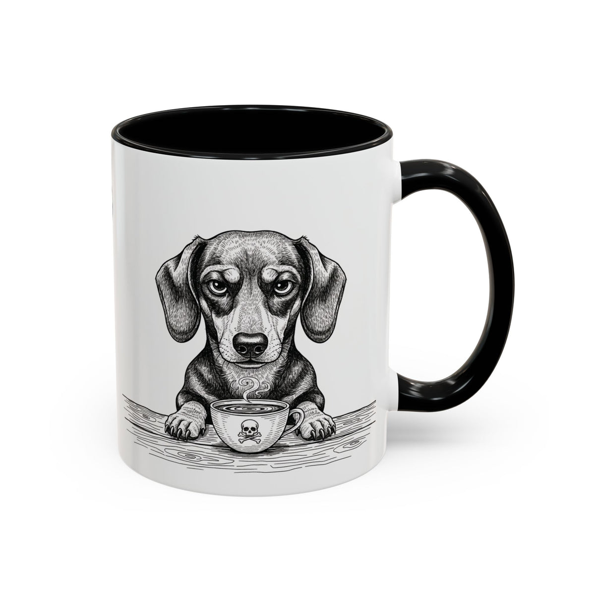 Grumpy Dachshund Coffee Club — Art Print / Mug