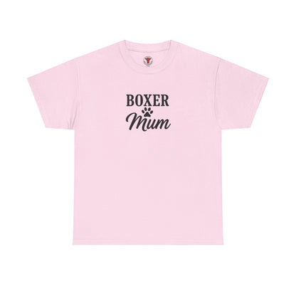 Boxer Mum Unisex Heavy Cotton Tee | Dog Lover Gift, Pet Owner Apparel, Funny Dog Mom Shirt, Birthday Gift for Boxer Owners