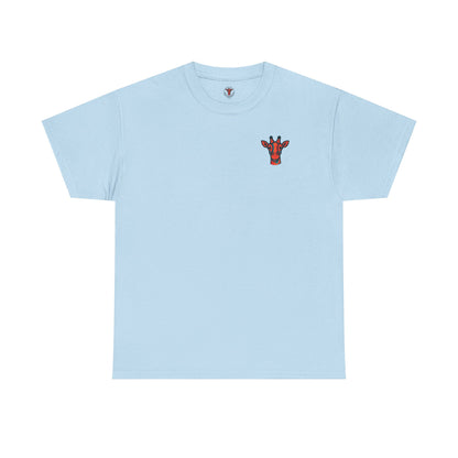 Britor classic logo Giraffe  Patch Tee — Small Chest Embroidered Giraffe Graphic T-Shirt