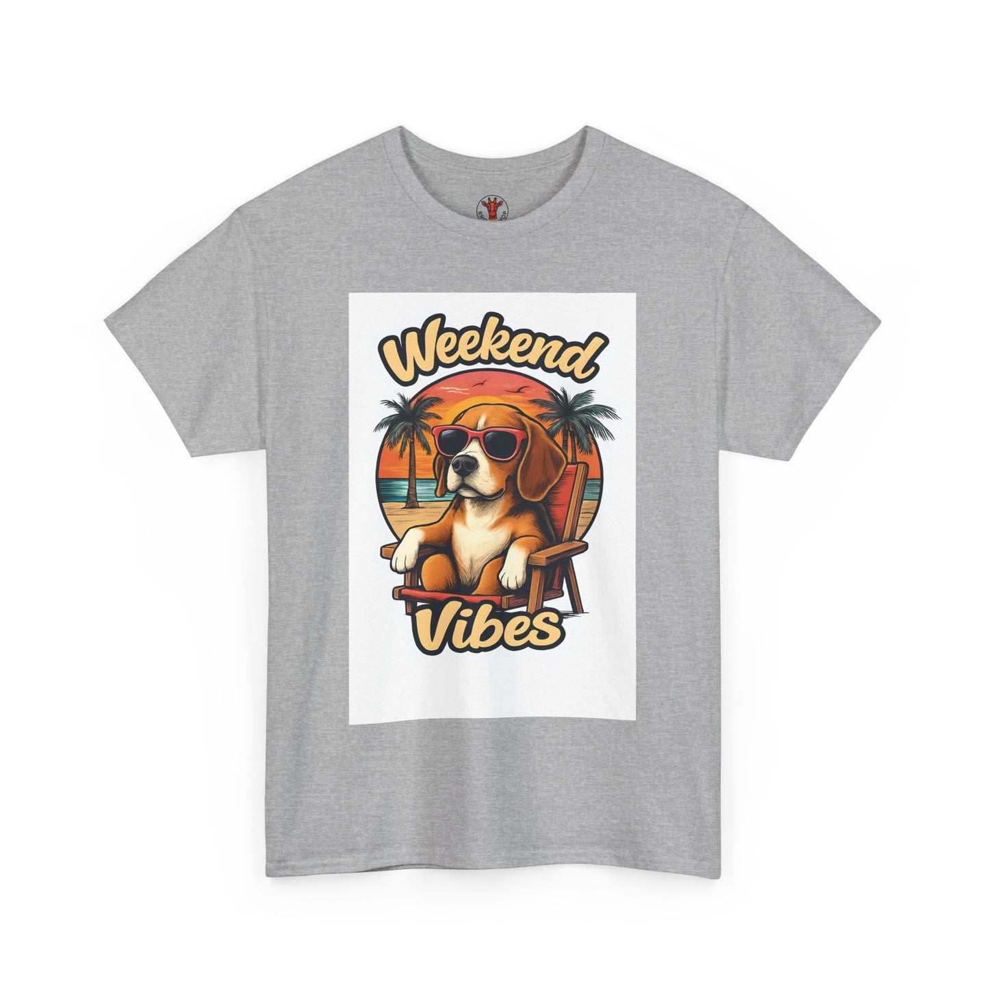 Weekend Vibes Unisex Heavy Cotton Tee, Dog Lover's Shirt, Summer Tee, Casual Wear, Fun Gift for Pet Owners