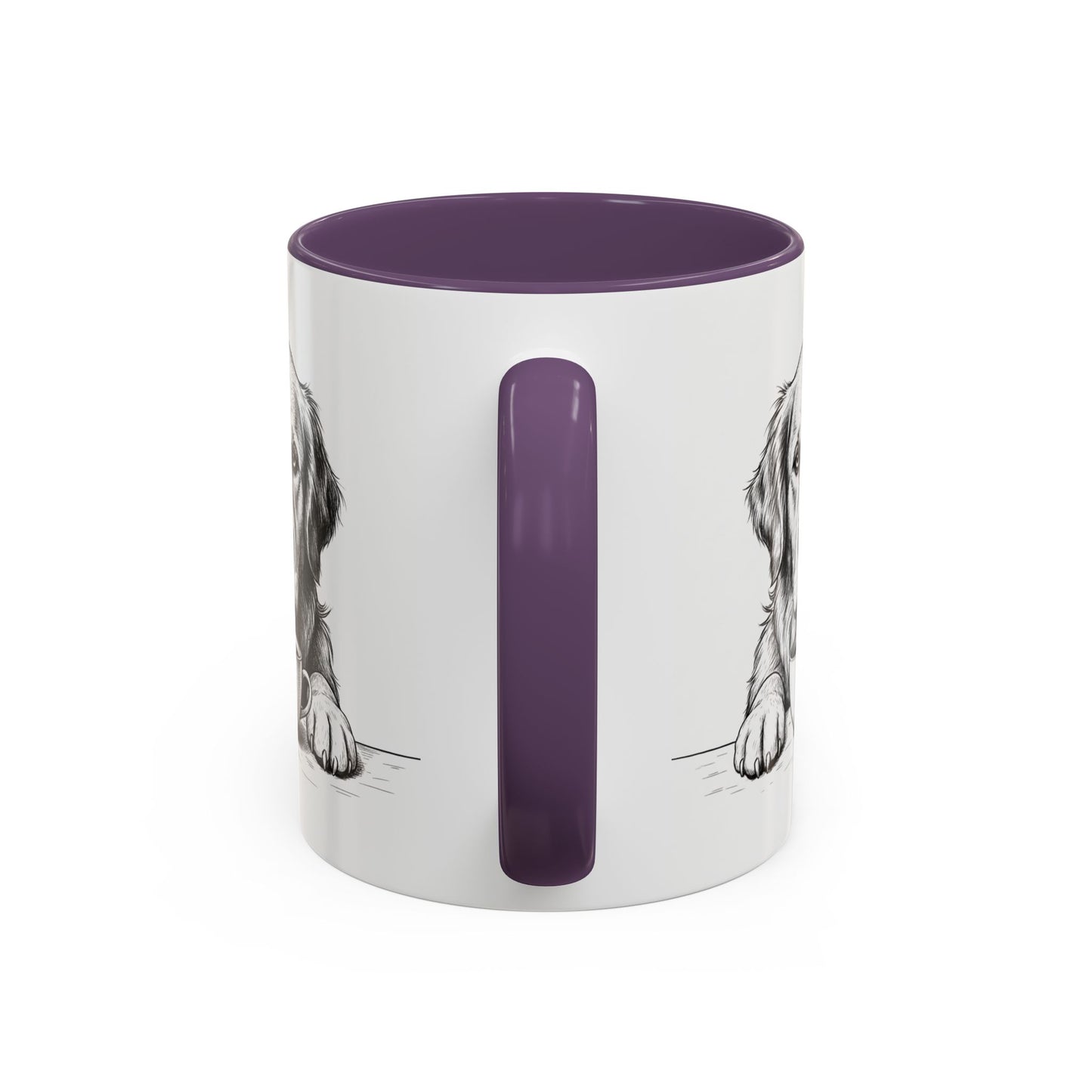Golden Retriever Coffee Mug — Cute Dog with Coffee Illustration (11/15oz Accent Mug)