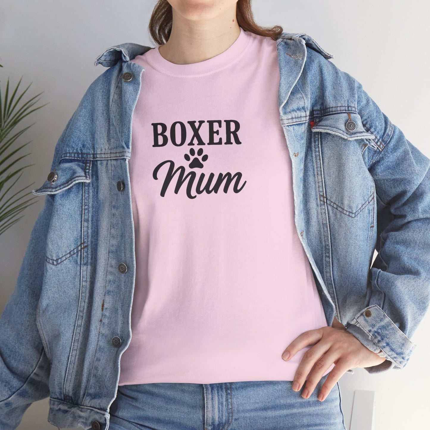 Boxer Mum Unisex Heavy Cotton Tee | Dog Lover Gift, Pet Owner Apparel, Funny Dog Mom Shirt, Birthday Gift for Boxer Owners
