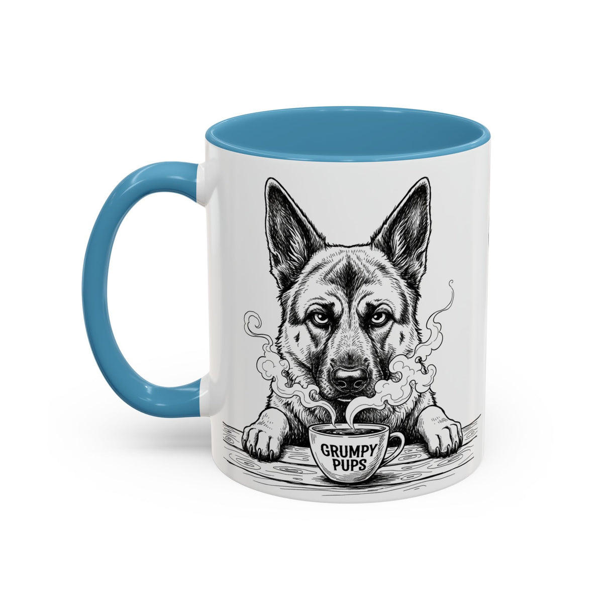 German Shepherd Mug —    Grumpy German Shepherd Coffee Club — Art Print / Mug /