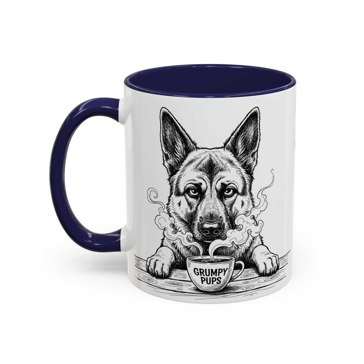 German Shepherd Mug —    Grumpy German Shepherd Coffee Club — Art Print / Mug /