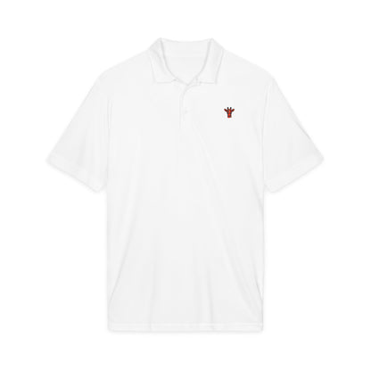 Embroidered Giraffe Polo Shirt — Lightweight White Performance Golf Polo