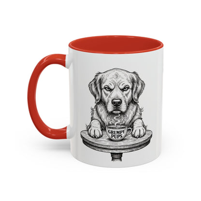 Grumpy Golden Retriever Coffee Club — Art Print / Mug