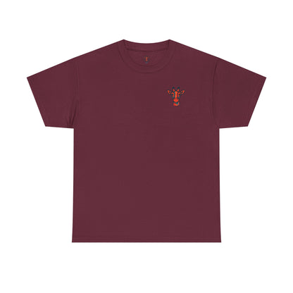 Britor classic logo Giraffe  Patch Tee — Small Chest Embroidered Giraffe Graphic T-Shirt