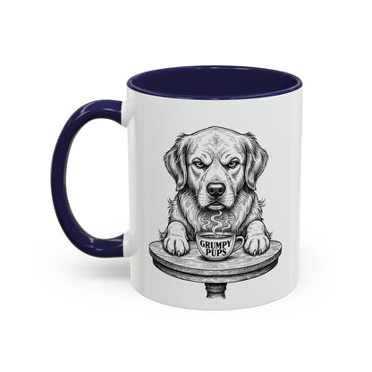 Grumpy Golden Retriever Coffee Club — Art Print / Mug