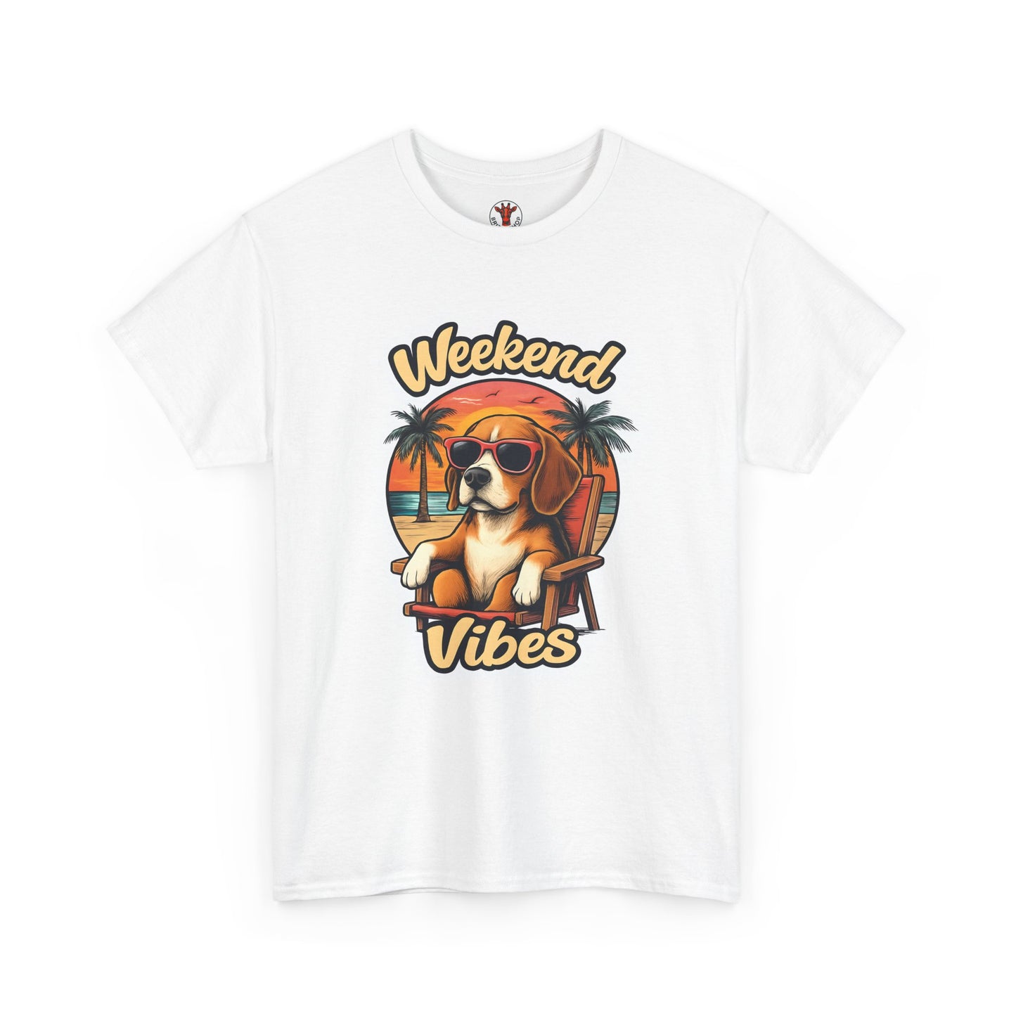 Weekend Vibes Unisex Heavy Cotton Tee, Dog Lover's Shirt, Summer Tee, Casual Wear, Fun Gift for Pet Owners