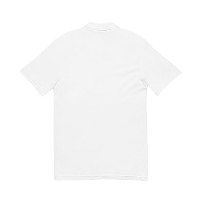 Embroidered Britor classic Giraffe Patch Polo Shirt — White Pique Polo