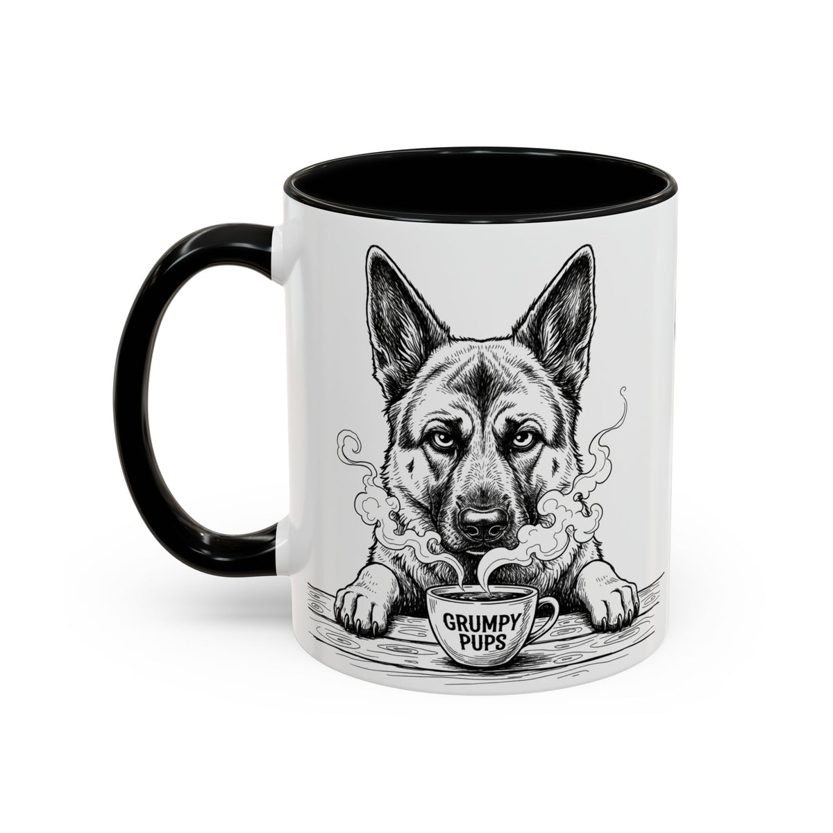 German Shepherd Mug —    Grumpy German Shepherd Coffee Club — Art Print / Mug /