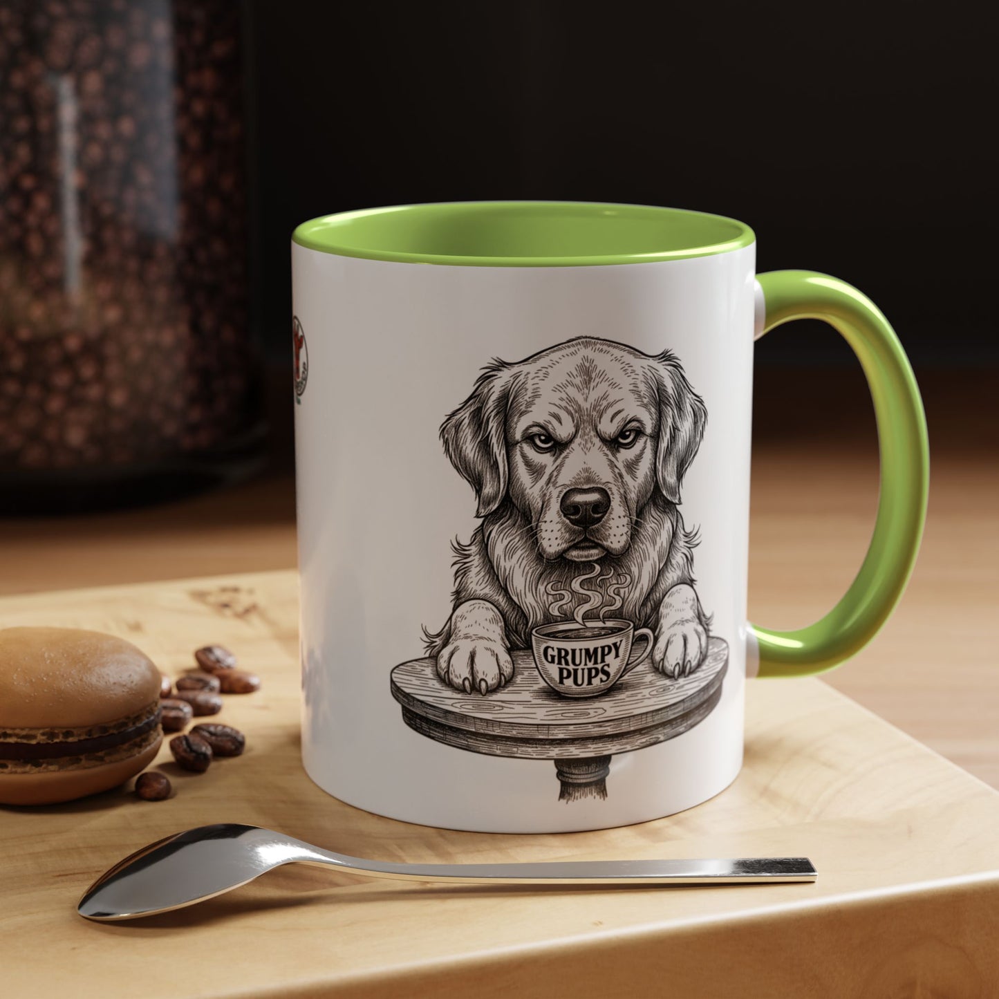 Grumpy Golden Retriever Coffee Club — Art Print / Mug