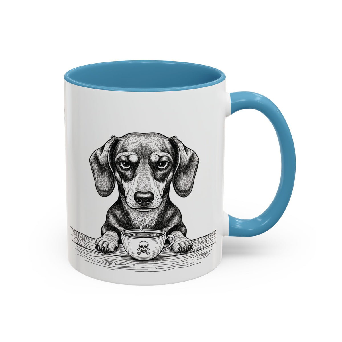 Grumpy Dachshund Coffee Club — Art Print / Mug