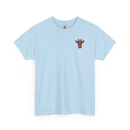 Britor classic logo Giraffe  Patch Tee — Small Chest Embroidered Giraffe Graphic T-Shirt