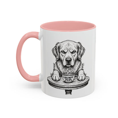Grumpy Golden Retriever Coffee Club — Art Print / Mug
