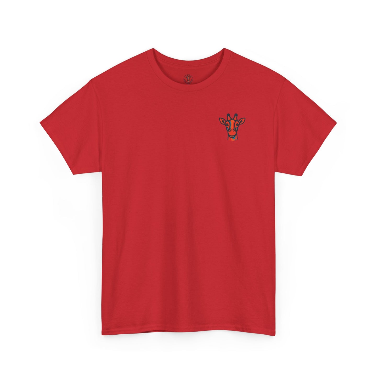 Britor classic logo Giraffe  Patch Tee — Small Chest Embroidered Giraffe Graphic T-Shirt