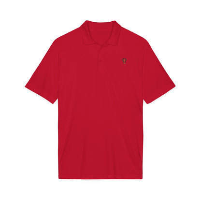 Embroidered Giraffe Polo Shirt — Lightweight White Performance Golf Polo