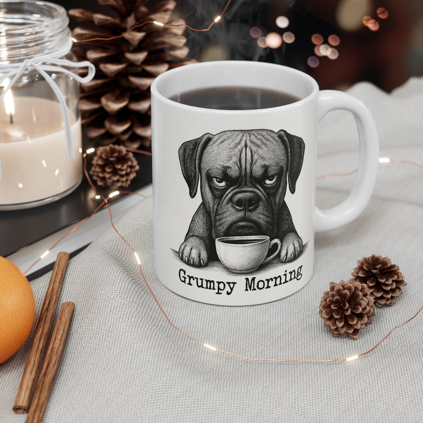 Mug - Grumpy Boxer Dog Morning Coffee Mug
