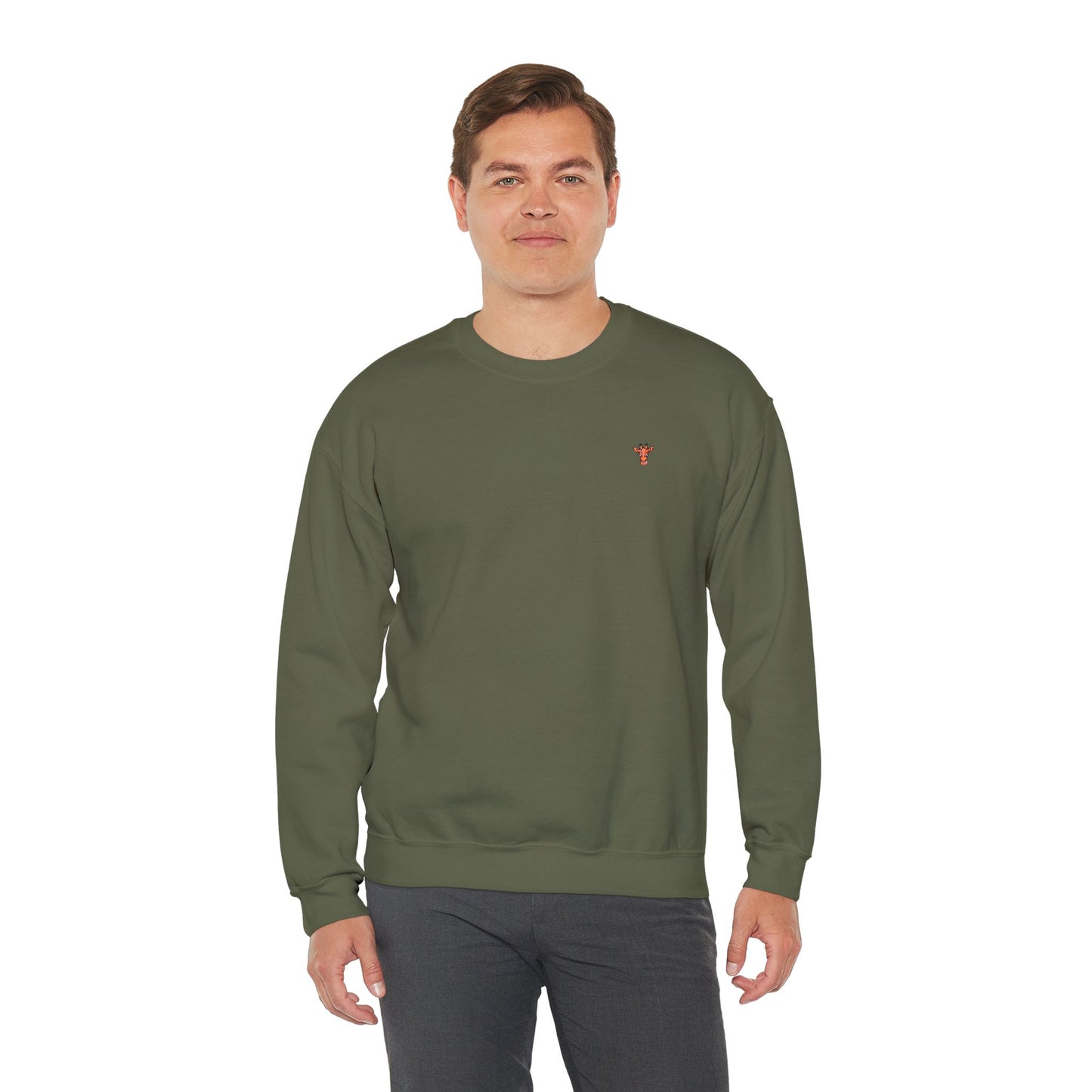 Embroidered Tiny Giraffe Britor classic Crewneck Sweatshirt — Minimal Animal Lover classy Pullover