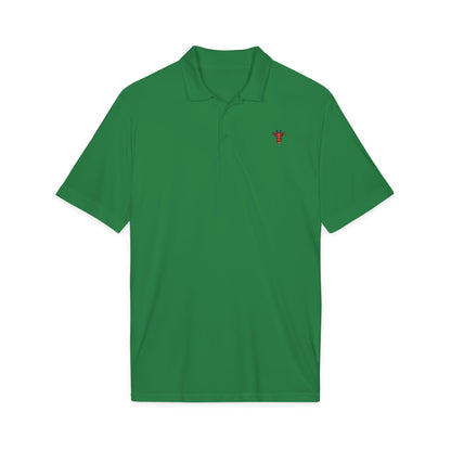 Embroidered Giraffe Polo Shirt — Lightweight White Performance Golf Polo