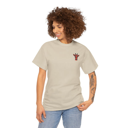 Britor classic logo Giraffe  Patch Tee — Small Chest Embroidered Giraffe Graphic T-Shirt
