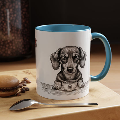Grumpy Dachshund Coffee Club — Art Print / Mug