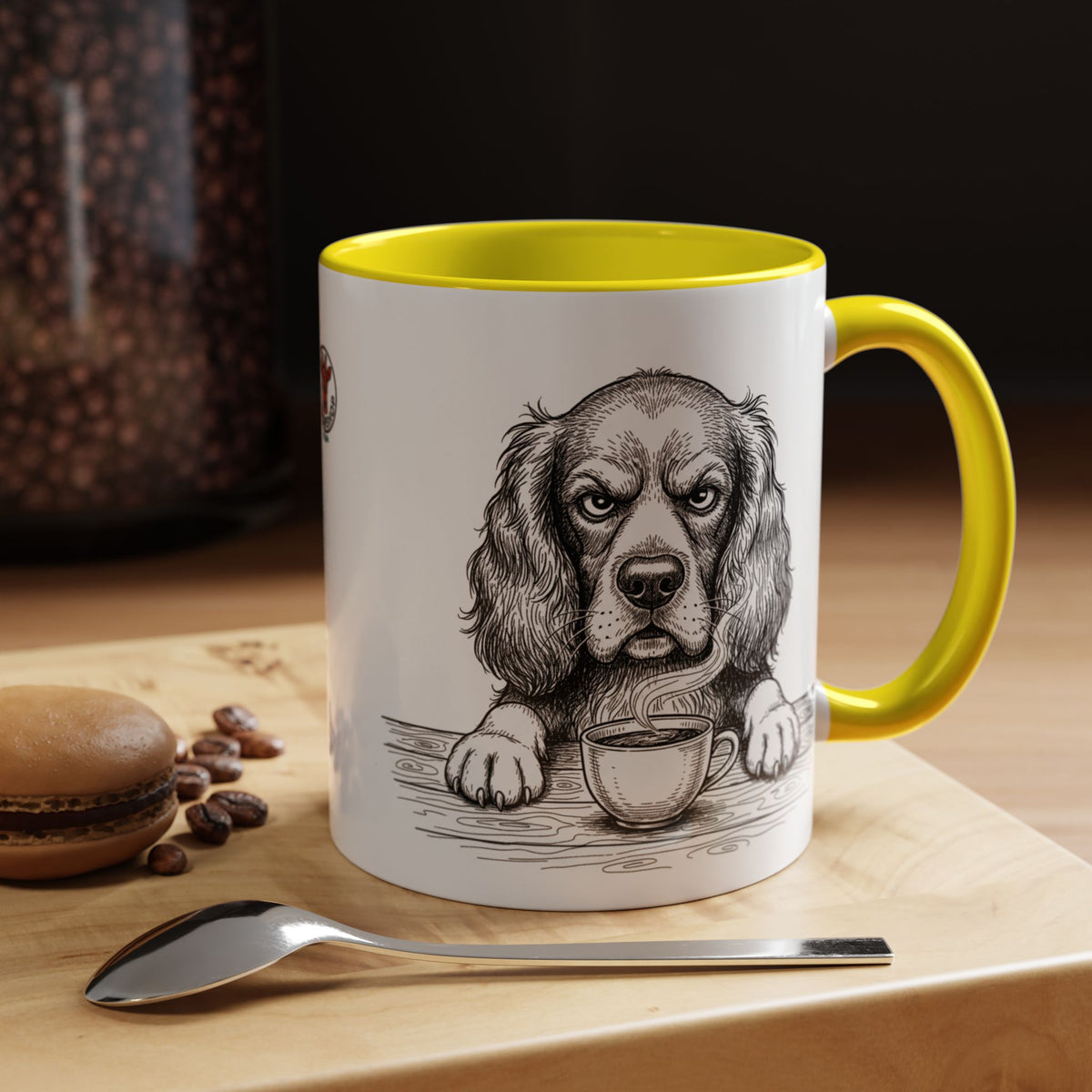 Grumpy Springer Spaniel Coffee Club — Art Print / Mug /