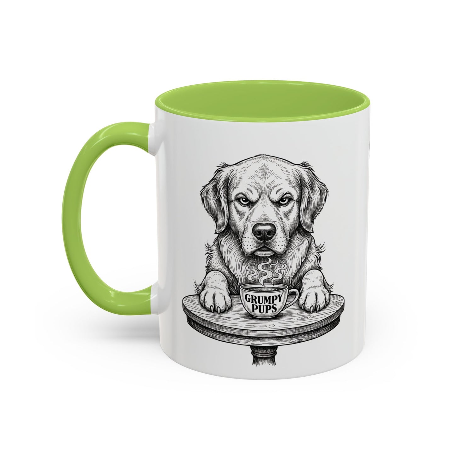 Grumpy Golden Retriever Coffee Club — Art Print / Mug
