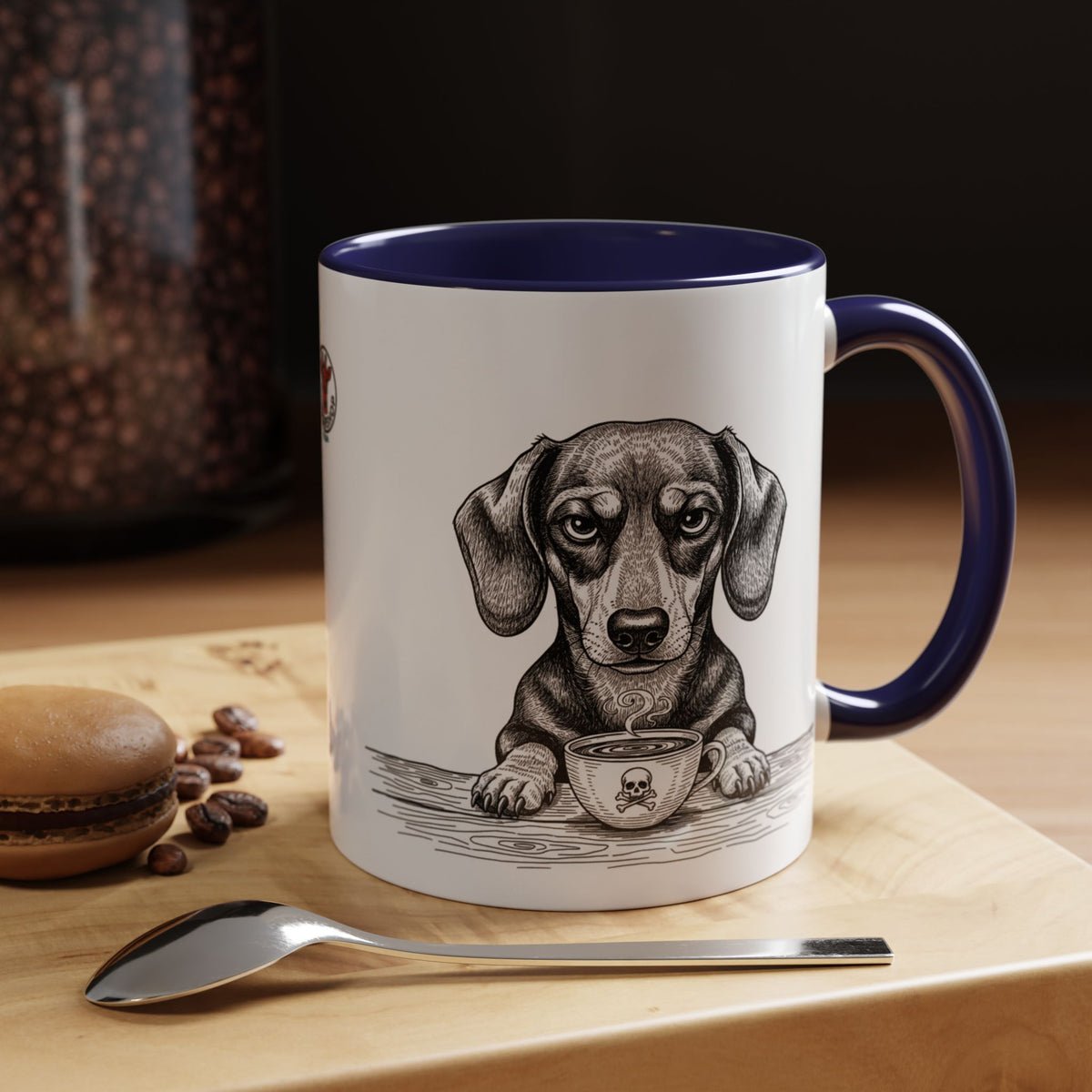 Grumpy Dachshund Coffee Club — Art Print / Mug