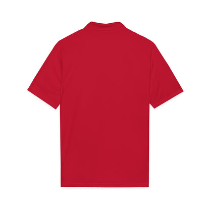 Embroidered Giraffe Polo Shirt — Lightweight White Performance Golf Polo