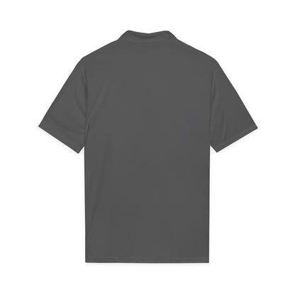 Embroidered Giraffe Polo Shirt — Lightweight White Performance Golf Polo