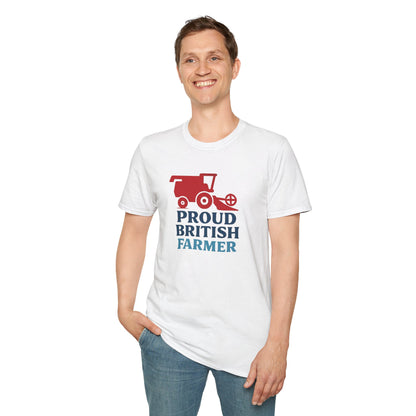 Farmer T-Shirt - Proud British Farmer, Combine Harvester Design