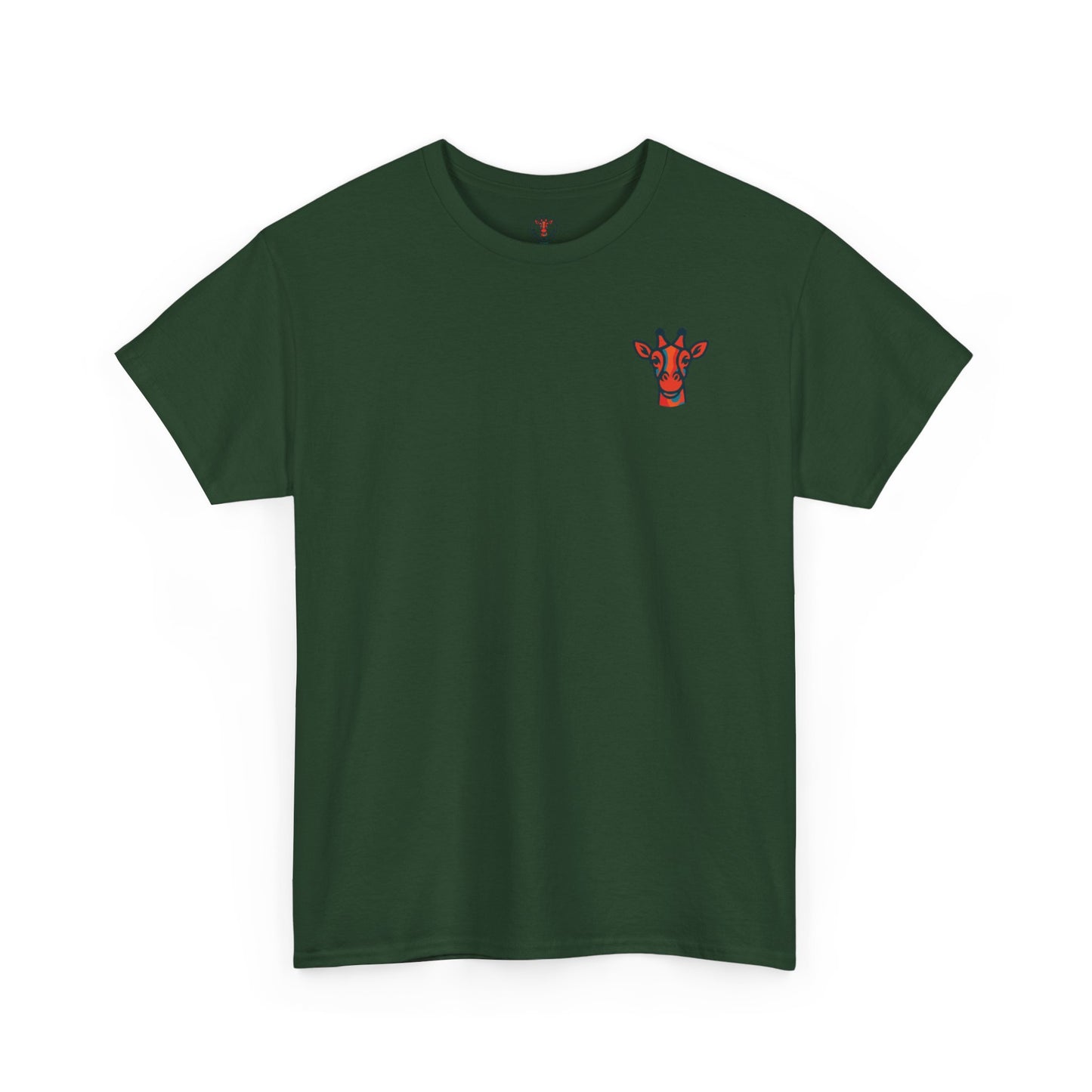 Britor classic logo Giraffe  Patch Tee — Small Chest Embroidered Giraffe Graphic T-Shirt