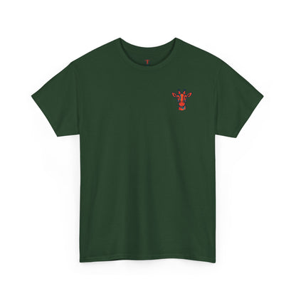 Britor classic logo Giraffe  Patch Tee — Small Chest Embroidered Giraffe Graphic T-Shirt