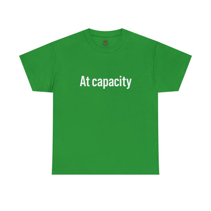 At Capacity Unisex Heavy Cotton Tee | Comfortable Casual Wear, Gift for Friends, Unique Statement Shirt, Everyday Essentials, Unisex Fashion