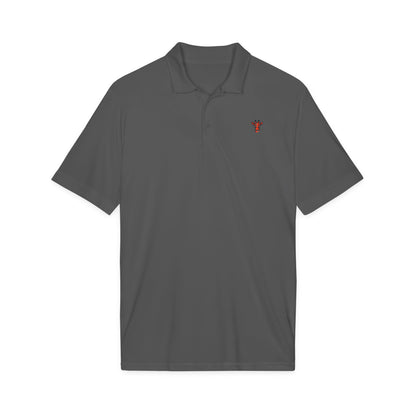 Embroidered Giraffe Polo Shirt — Lightweight White Performance Golf Polo