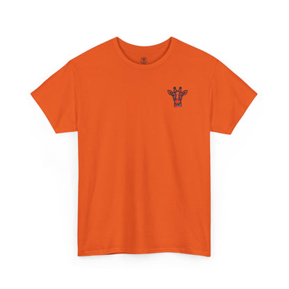 Britor classic logo Giraffe  Patch Tee — Small Chest Embroidered Giraffe Graphic T-Shirt
