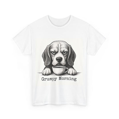 Grumpy Morning Dog Tee - Unisex Heavy Cotton Shirt for Pet Lovers, Funny Gift, Cute Dog Apparel, Casual Wear, Everyday Comfort