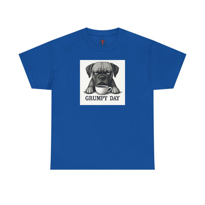 Grumpy Day Unisex Heavy Cotton Tee, Funny Dog Shirt, Pet Lovers Gift, Casual Wear, Birthday Gift, Grumpy Mood Tee
