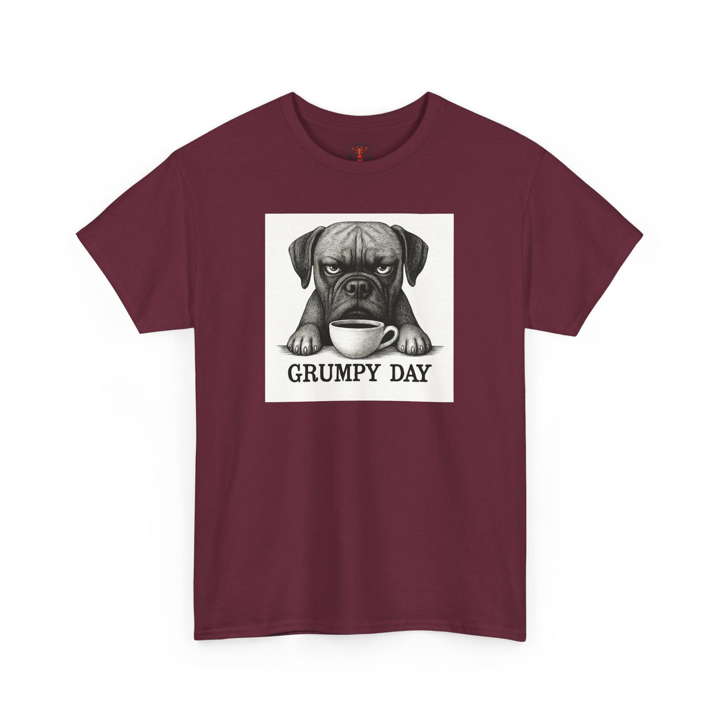 Grumpy Day Unisex Heavy Cotton Tee, Funny Dog Shirt, Pet Lovers Gift, Casual Wear, Birthday Gift, Grumpy Mood Tee