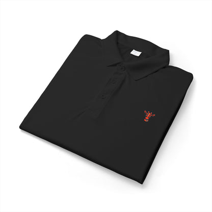 Embroidered Giraffe Polo Shirt — Lightweight White Performance Golf Polo