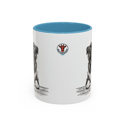 Grumpy Border Collie Coffee Club — Art Print / Mug