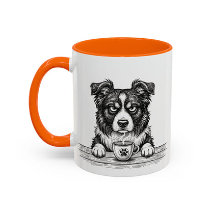 Grumpy Border Collie Coffee Club — Art Print / Mug