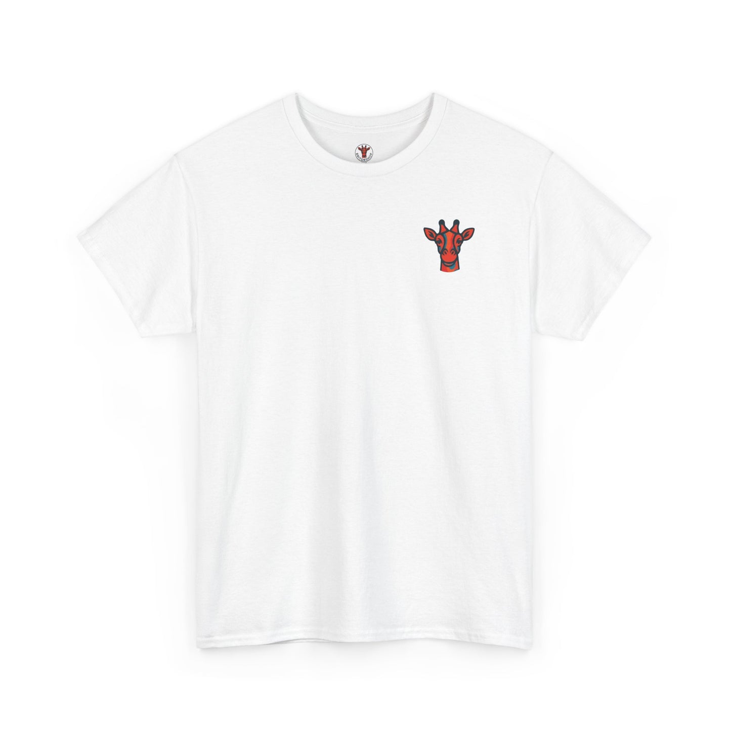 Britor classic logo Giraffe  Patch Tee — Small Chest Embroidered Giraffe Graphic T-Shirt