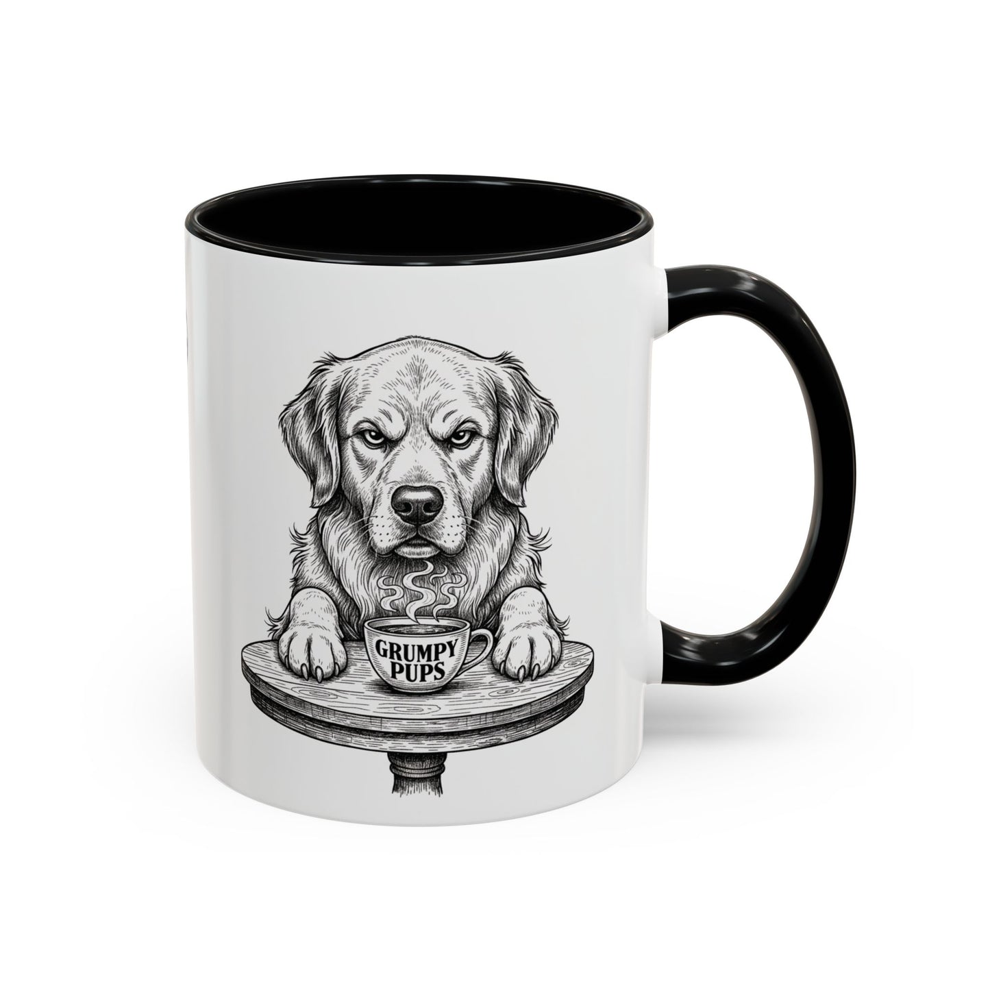 Grumpy Golden Retriever Coffee Club — Art Print / Mug