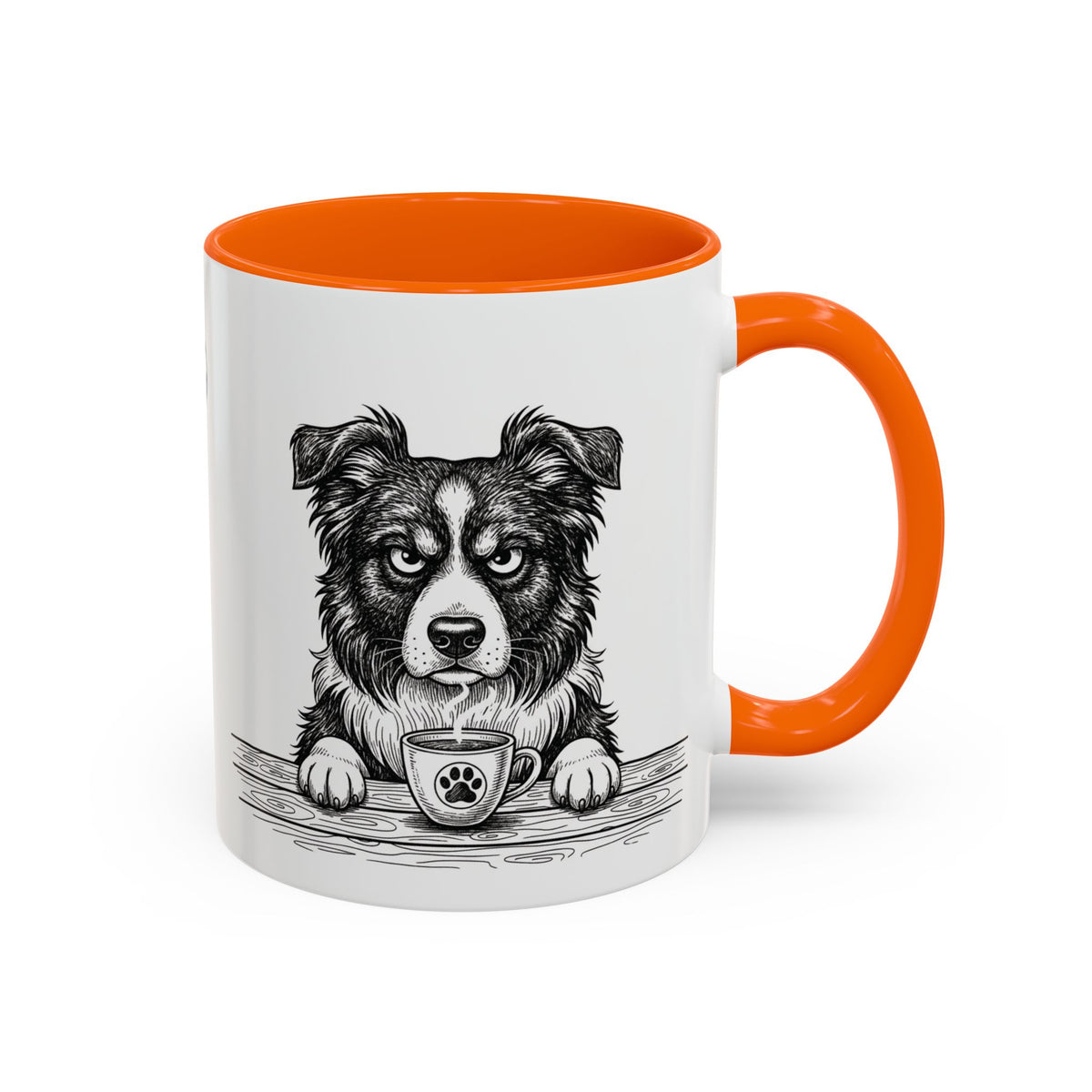 Grumpy Border Collie Coffee Club — Art Print / Mug