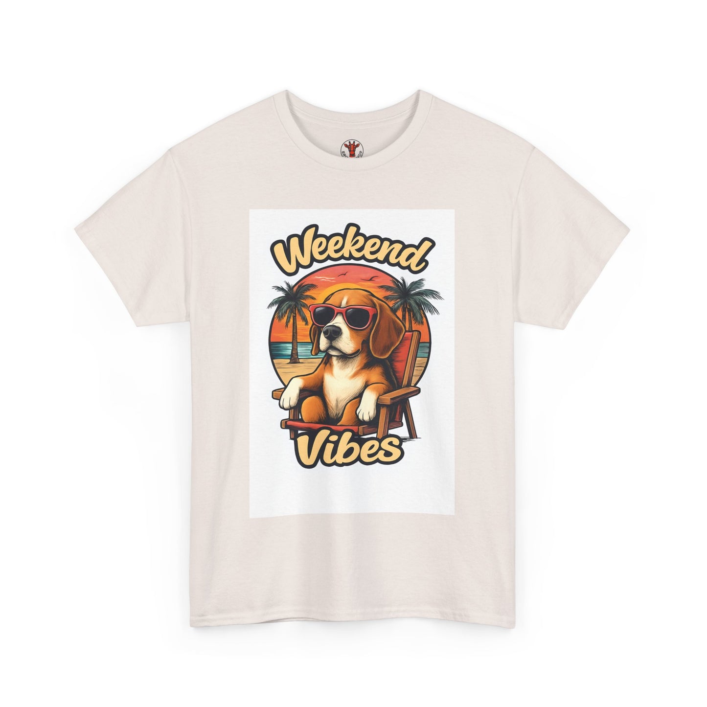 Weekend Vibes Unisex Heavy Cotton Tee, Dog Lover's Shirt, Summer Tee, Casual Wear, Fun Gift for Pet Owners